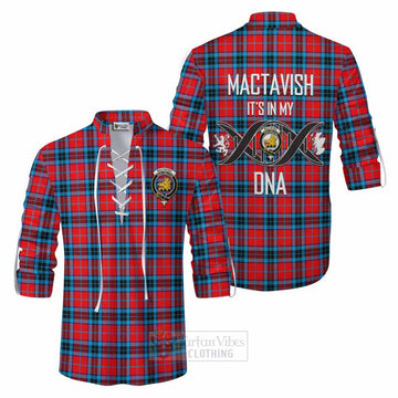 MacTavish (McTavish) Tartan Ghillie Kilt Shirt with Family Crest DNA In Me Style