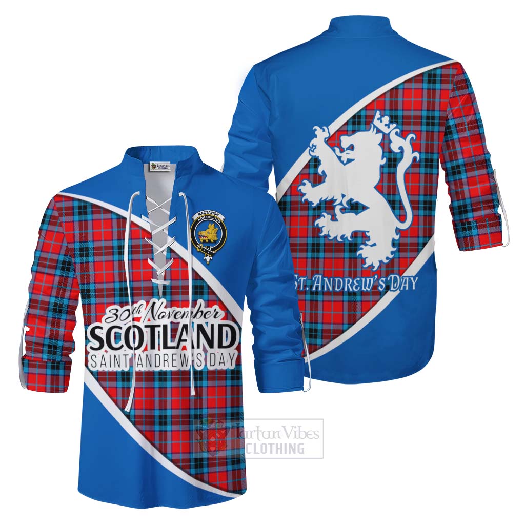 Tartan Vibes Clothing MacTavish (McTavish) Family Crest Tartan Ghillie Kilt Shirt Celebrate Saint Andrew's Day in Style