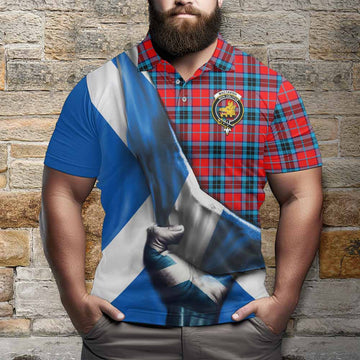 MacTavish (McTavish) Tartan Polo Shirt with Family Crest Scotland Patriotic Style