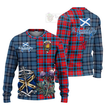 MacTavish (McTavish) Tartan Knitted Sweater Happy St. Andrew's Day Half Tartan Style