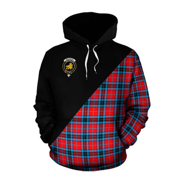 MacTavish (McTavish) Tartan Cotton Hoodie with Family Crest and Military Logo Style