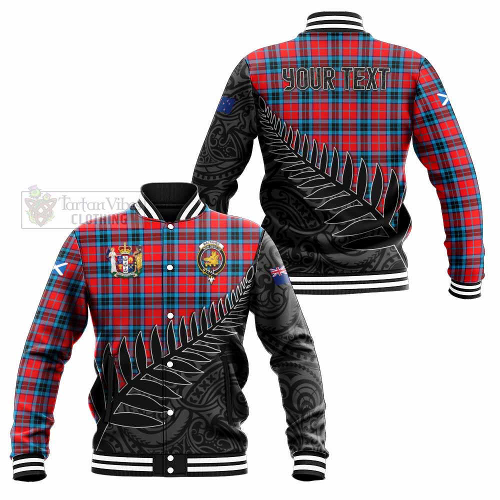 Tartan Vibes Clothing MacTavish (McTavish) Crest Tartan Baseball Jacket with New Zealand Silver Fern Half Style