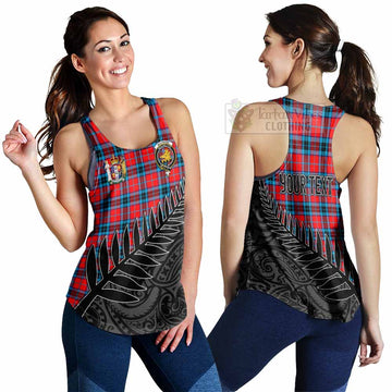 MacTavish (McTavish) Crest Tartan Women's Racerback Tanks with New Zealand Silver Fern Half Style