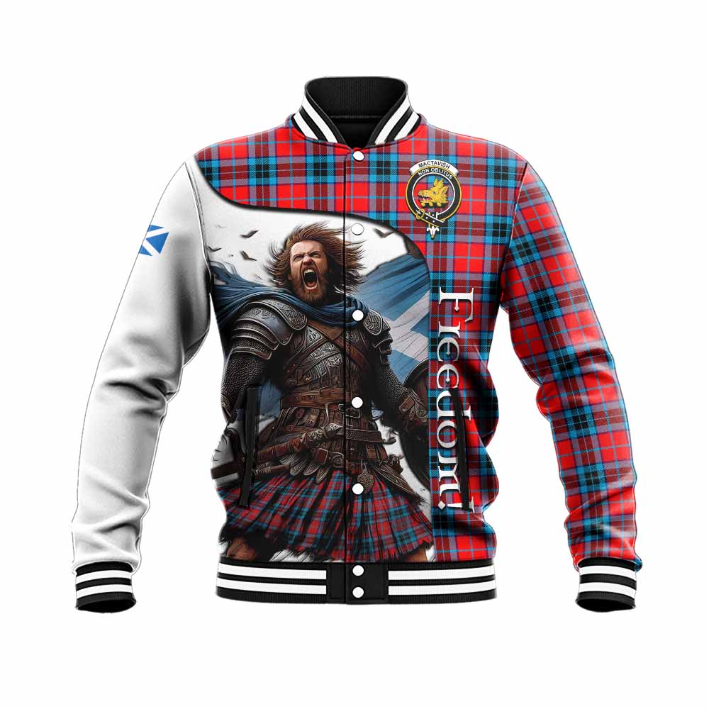 Tartan Vibes Clothing MacTavish (McTavish) Crest Tartan Baseball Jacket Inspired by the Freedom of Scottish Warrior