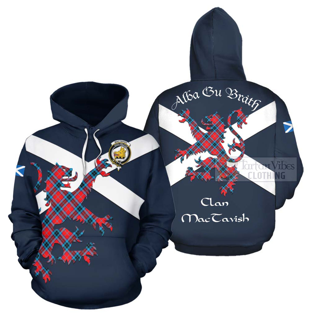 Tartan Vibes Clothing MacTavish (McTavish) Tartan Lion Rampant Hoodie – Proudly Display Your Heritage with Alba Gu Brath and Clan Name