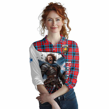 MacTavish (McTavish) Crest Tartan Women's Casual Shirt Inspired by the Freedom of Scottish Warrior