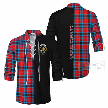 MacTavish (McTavish) Tartan Ghillie Kilt Shirt with Family Crest and Half Of Me Style