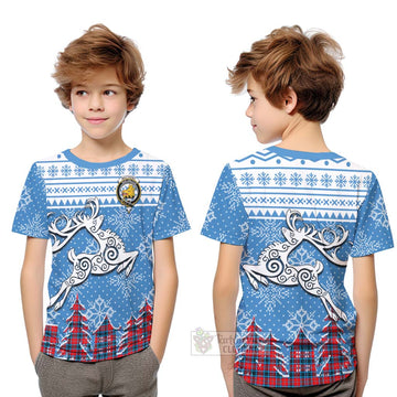 MacTavish (McTavish) Clan Christmas Kid T-Shirt Celtic Reindeer Style