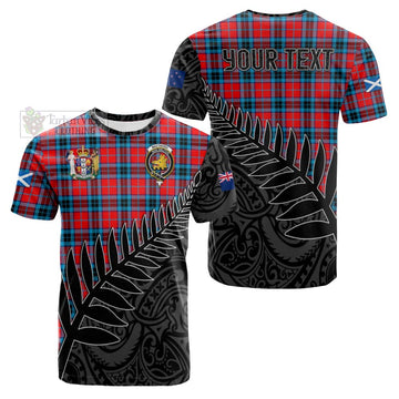 MacTavish (McTavish) Crest Tartan Cotton T-shirt with New Zealand Silver Fern Half Style