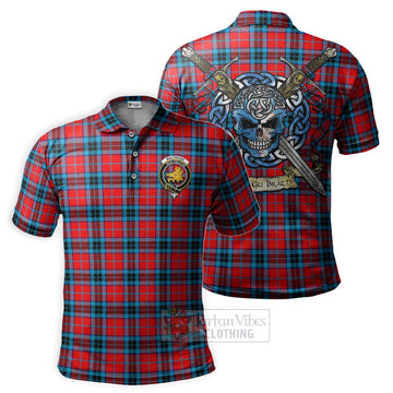 MacTavish (McTavish) Tartan Polo Shirt with Family Crest Celtic Skull Style