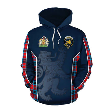 MacTavish (McTavish) Tartan Cotton Hoodie with Family Crest and Lion Rampant Vibes Sport Style