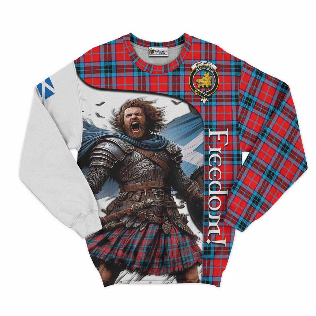 Tartan Vibes Clothing MacTavish (McTavish) Crest Tartan Sweatshirt Inspired by the Freedom of Scottish Warrior