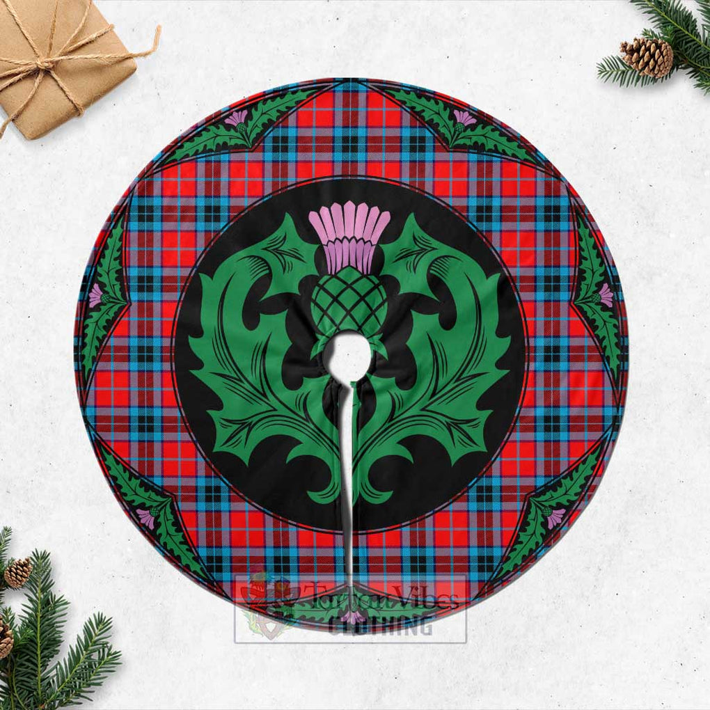 Tartan Vibes Clothing MacTavish (McTavish) Tartan Christmas Tree Skirt Scottish Thistle Style