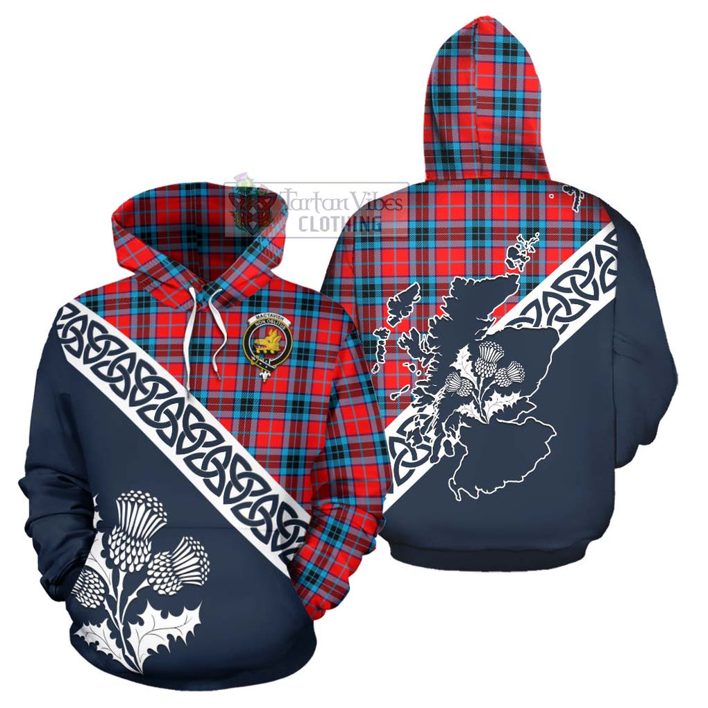 Tartan Vibes Clothing MacTavish (McTavish) Tartan Hoodie Featuring Thistle and Scotland Map