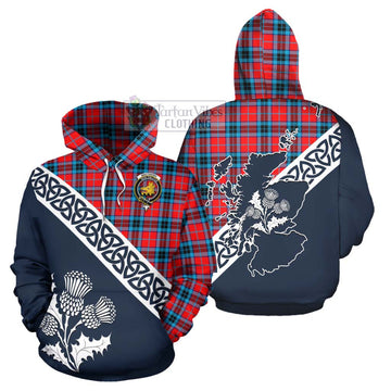 MacTavish (McTavish) Tartan Hoodie Featuring Thistle and Scotland Map