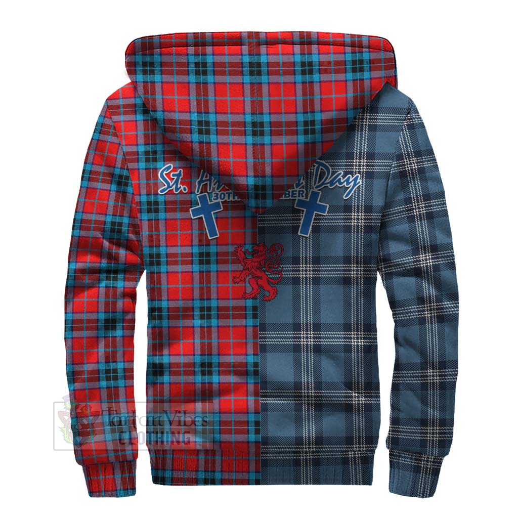 Tartan Vibes Clothing MacTavish (McTavish) Tartan Sherpa Hoodie Happy St. Andrew's Day Half Tartan Style