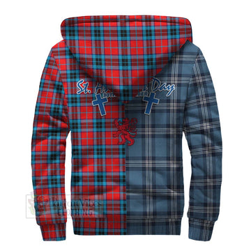 MacTavish (McTavish) Tartan Sherpa Hoodie Happy St. Andrew's Day Half Tartan Style