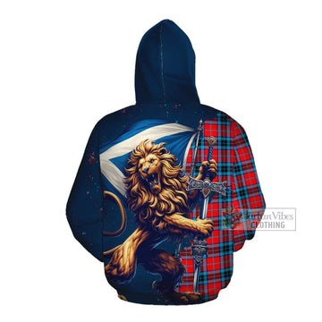 MacTavish (McTavish) Tartan Family Crest Cotton Hoodie with Scottish Majestic Lion Pullover Hoodie - Tartan Vibes Clothing