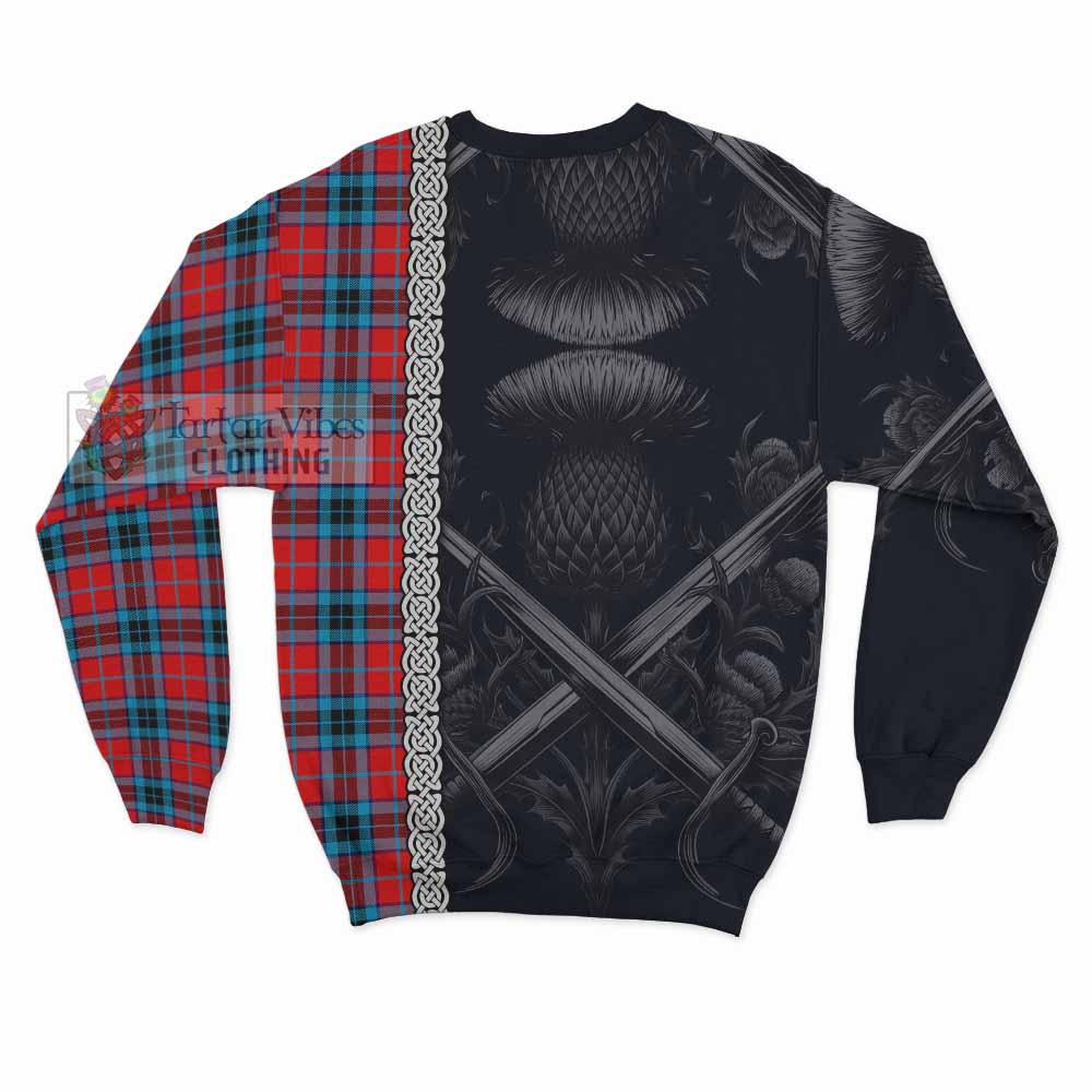 Tartan Vibes Clothing MacTavish (McTavish) Tartan Sweatshirt with Family Crest Cross Sword Thistle Celtic Vibes