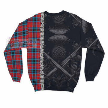 MacTavish (McTavish) Tartan Sweatshirt with Family Crest Cross Sword Thistle Celtic Vibes