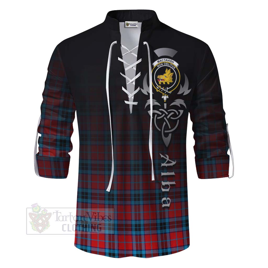 Tartan Vibes Clothing MacTavish (McTavish) Tartan Ghillie Kilt Shirt Featuring Alba Gu Brath Family Crest Celtic Inspired