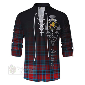 MacTavish (McTavish) Tartan Ghillie Kilt Shirt Featuring Alba Gu Brath Family Crest Celtic Inspired