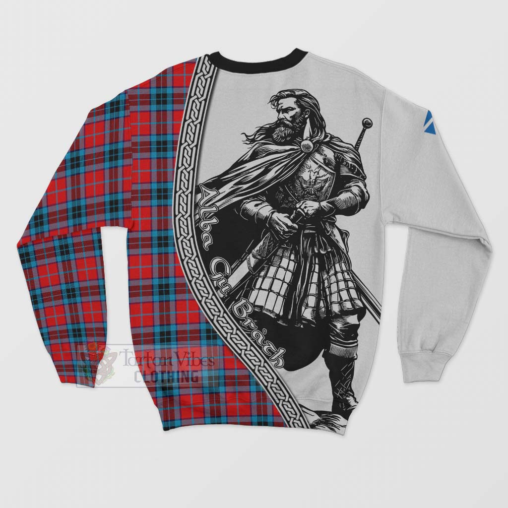 Tartan Vibes Clothing MacTavish (McTavish) Tartan Clan Crest Sweatshirt with Highlander Warrior Celtic Style