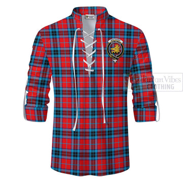 MacTavish (McTavish) Tartan Ghillie Kilt Shirt with Family Crest Celtic Skull Style