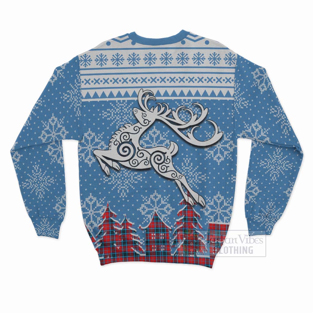 Tartan Vibes Clothing MacTavish (McTavish) Clan Christmas Sweatshirt Celtic Reindeer Style