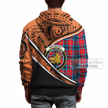 MacTavish (McTavish) Crest Tartan Hoodie with Polynesian Vibes Style - Orange Version