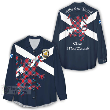 MacTavish (McTavish) Tartan Lion Rampant Women's Casual Shirt Proudly Display Your Heritage with Alba Gu Brath and Clan Name