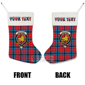 MacTavish (McTavish) Tartan Family Crest Christmas Stocking with Personalized Text