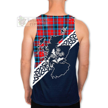 MacTavish (McTavish) Tartan Men's Tank Top Featuring Thistle and Scotland Map