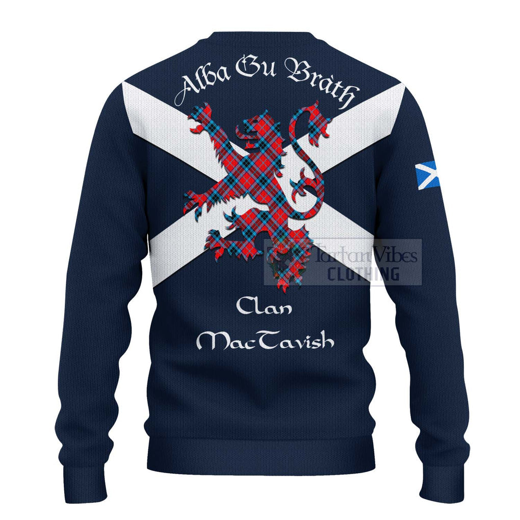 Tartan Vibes Clothing MacTavish (McTavish) Tartan Lion Rampant Knitted Sweater – Proudly Display Your Heritage with Alba Gu Brath and Clan Name