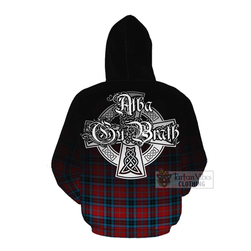 Tartan Vibes Clothing MacTavish (McTavish) Tartan Cotton Hoodie Featuring Alba Gu Brath Family Crest Celtic Inspired