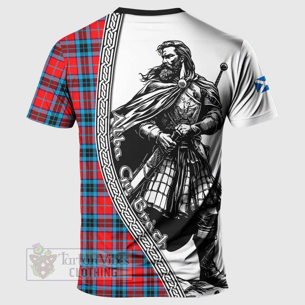 Tartan Vibes Clothing MacTavish (McTavish) Tartan Clan Crest T-Shirt with Highlander Warrior Celtic Style