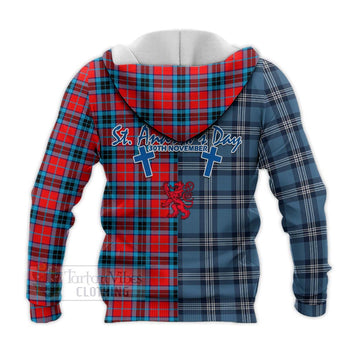 MacTavish (McTavish) Tartan Knitted Hoodie Happy St. Andrew's Day Half Tartan Style