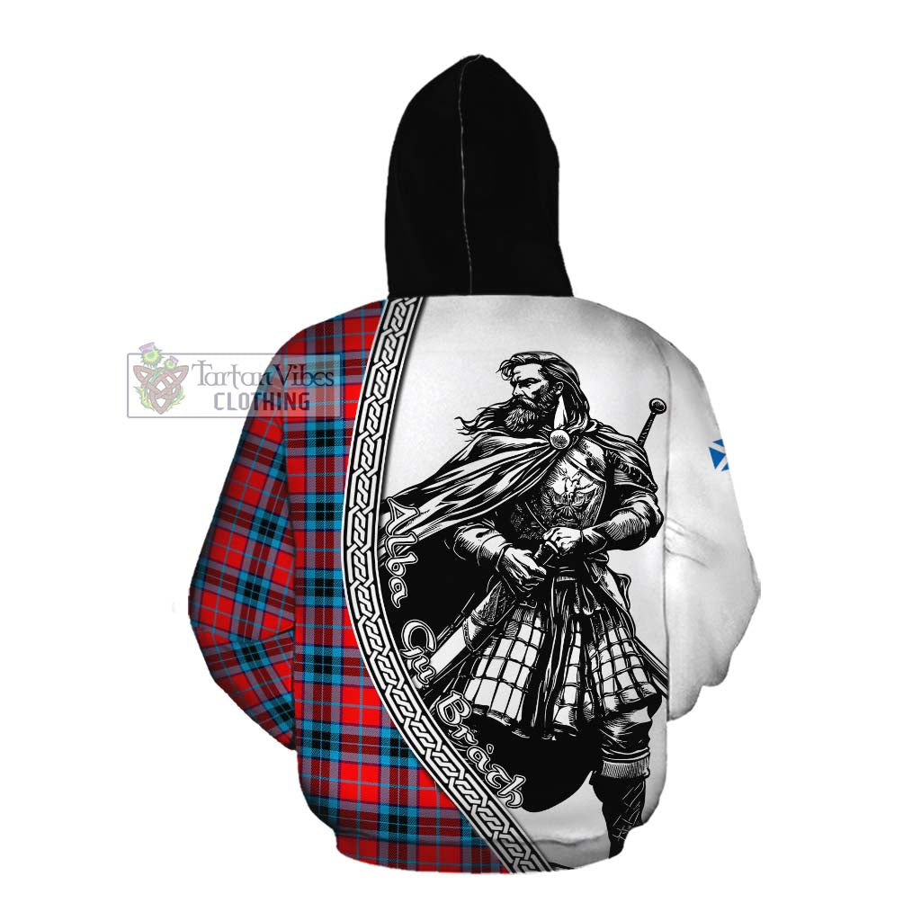 Tartan Vibes Clothing MacTavish (McTavish) Tartan Clan Crest Cotton Hoodie with Highlander Warrior Celtic Style