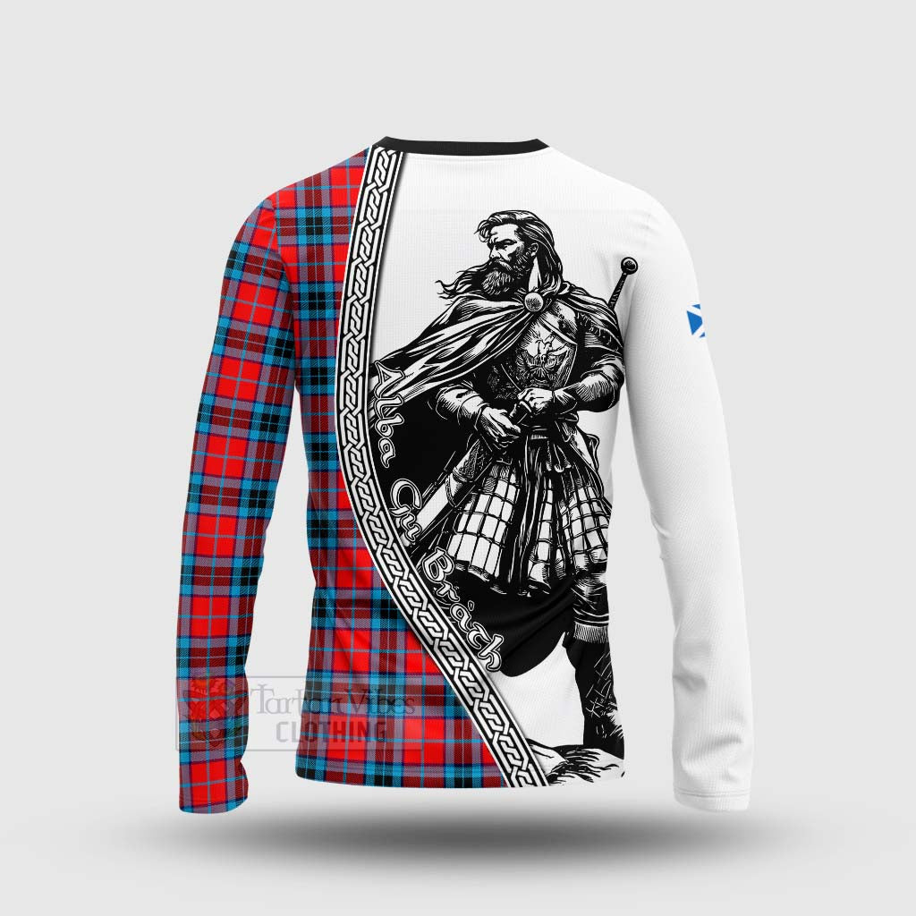 Tartan Vibes Clothing MacTavish (McTavish) Tartan Clan Crest Long Sleeve T-Shirt with Highlander Warrior Celtic Style