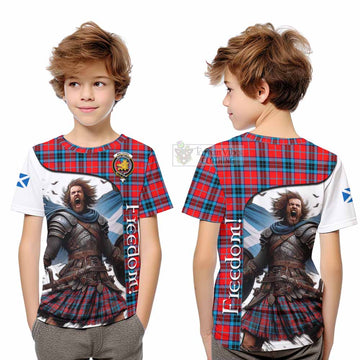 MacTavish (McTavish) Crest Tartan Kid T-Shirt Inspired by the Freedom of Scottish Warrior