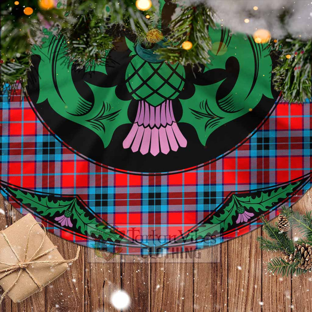 Tartan Vibes Clothing MacTavish (McTavish) Tartan Christmas Tree Skirt Scottish Thistle Style