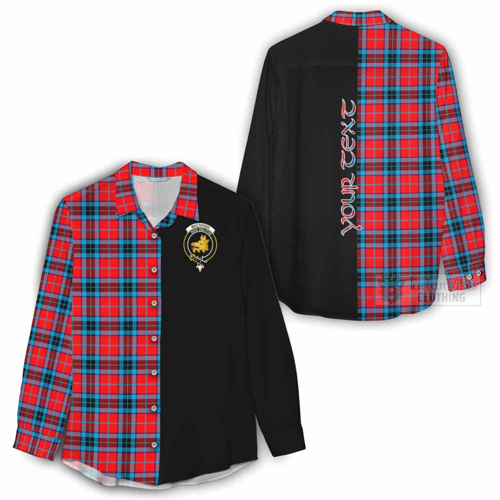 Tartan Vibes Clothing MacTavish (McTavish) Tartan Women's Casual Shirt with Family Crest and Half Of Me Style