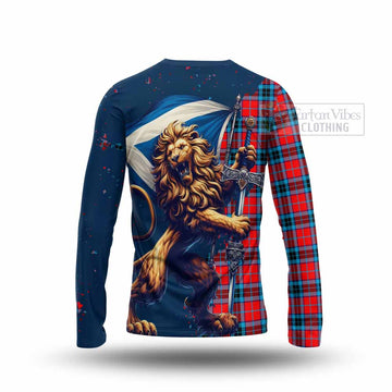 MacTavish (McTavish) Tartan Family Crest Long Sleeve T-Shirt with Scottish Majestic Lion