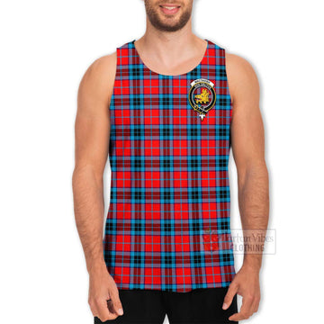 MacTavish (McTavish) Tartan Men's Tank Top with Family Crest and Bearded Skull Holding Bottles of Whiskey - Tartan Vibes Clothing