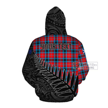 MacTavish (McTavish) Crest Tartan Cotton Hoodie with New Zealand Silver Fern Half Style