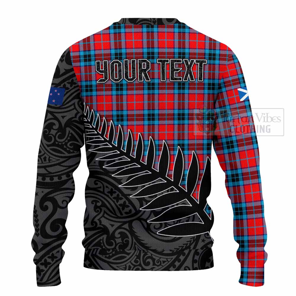 Tartan Vibes Clothing MacTavish (McTavish) Crest Tartan Knitted Sweater with New Zealand Silver Fern Half Style