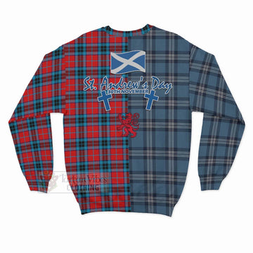 MacTavish (McTavish) Tartan Sweatshirt Happy St. Andrew's Day Half Tartan Style