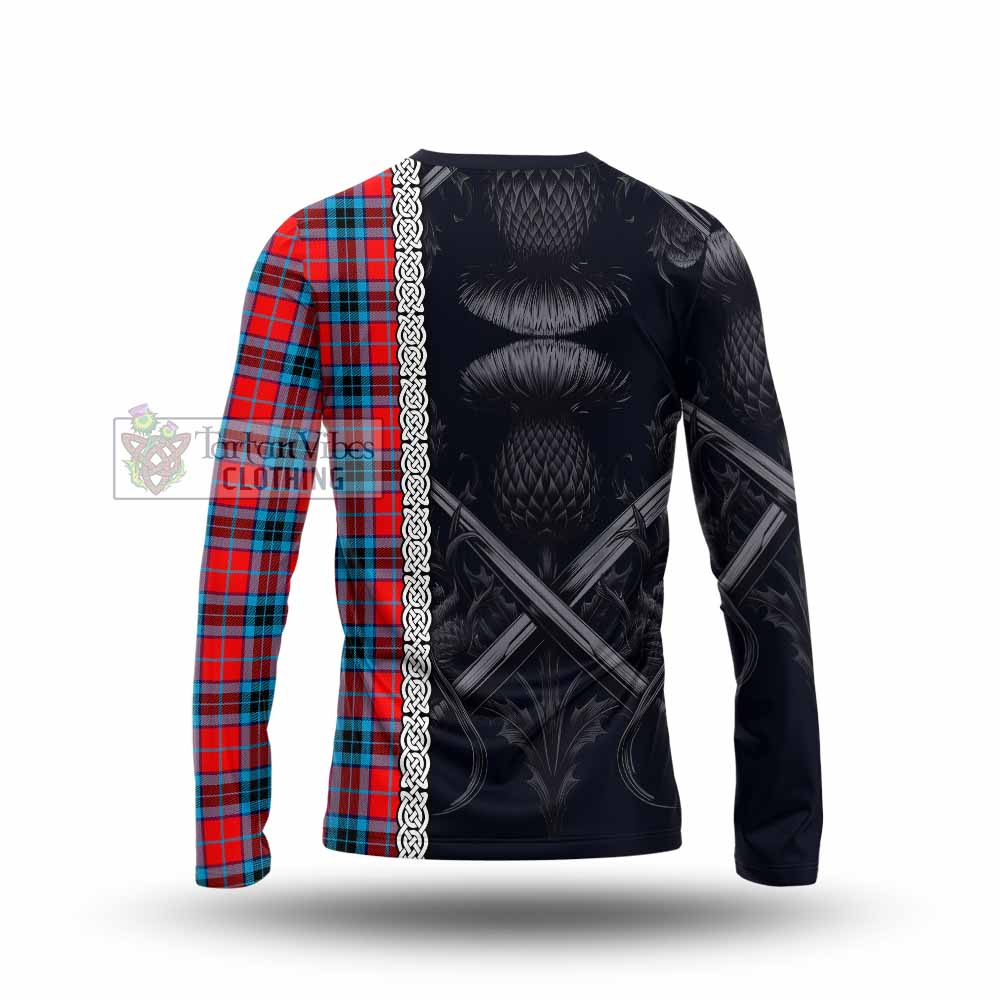 Tartan Vibes Clothing MacTavish (McTavish) Tartan Long Sleeve T-Shirt with Family Crest Cross Sword Thistle Celtic Vibes