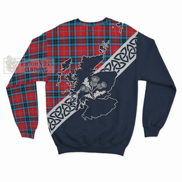 MacTavish (McTavish) Tartan Sweatshirt Featuring Thistle and Scotland Map