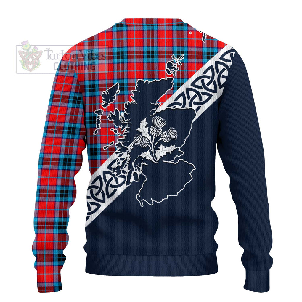 MacTavish (McTavish) Tartan Ugly Sweater Featuring Thistle and Scotland Map - Tartan Vibes Clothing